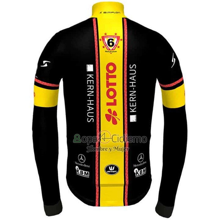 Lotto-kern Haus Ropa Ciclismo Culotte Largo 2021 Hombre Mangas Largas Negro AMarillo